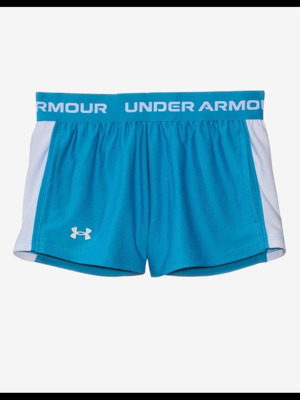 NWT Under Armour Big Girls Teal Performance Shorts Size YXL (youth Extra Large)